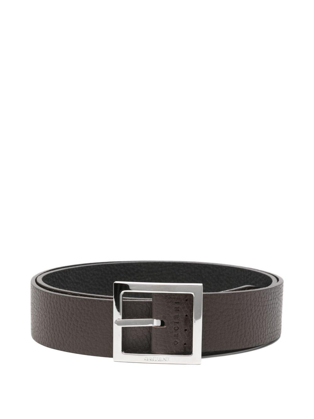 Cintura testa di moro in pelle saffiano 