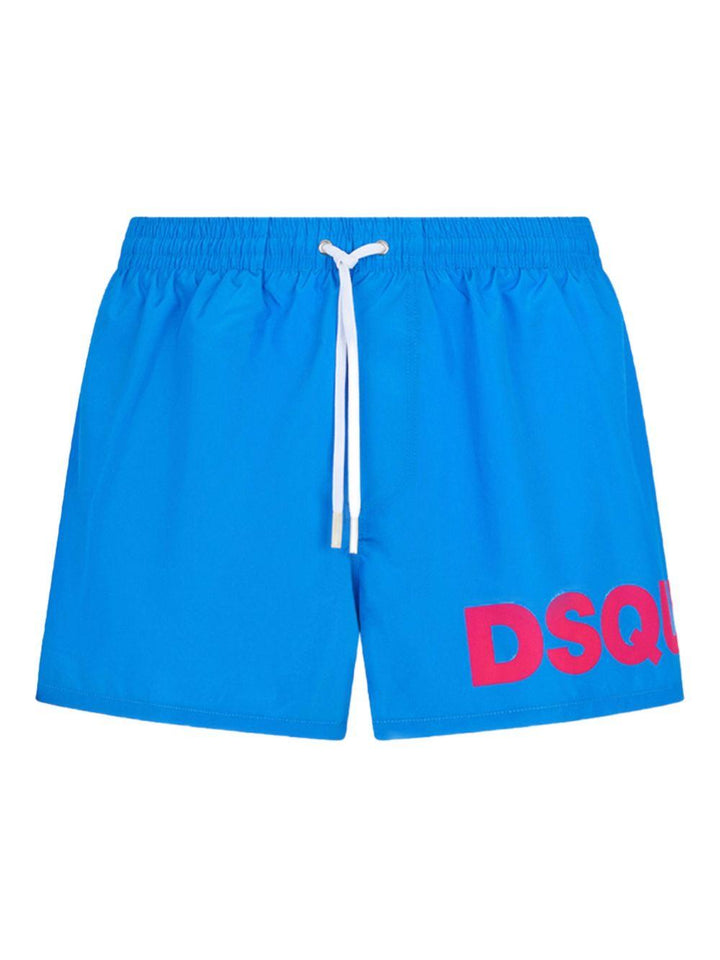 Costume da bagno blu con logo 