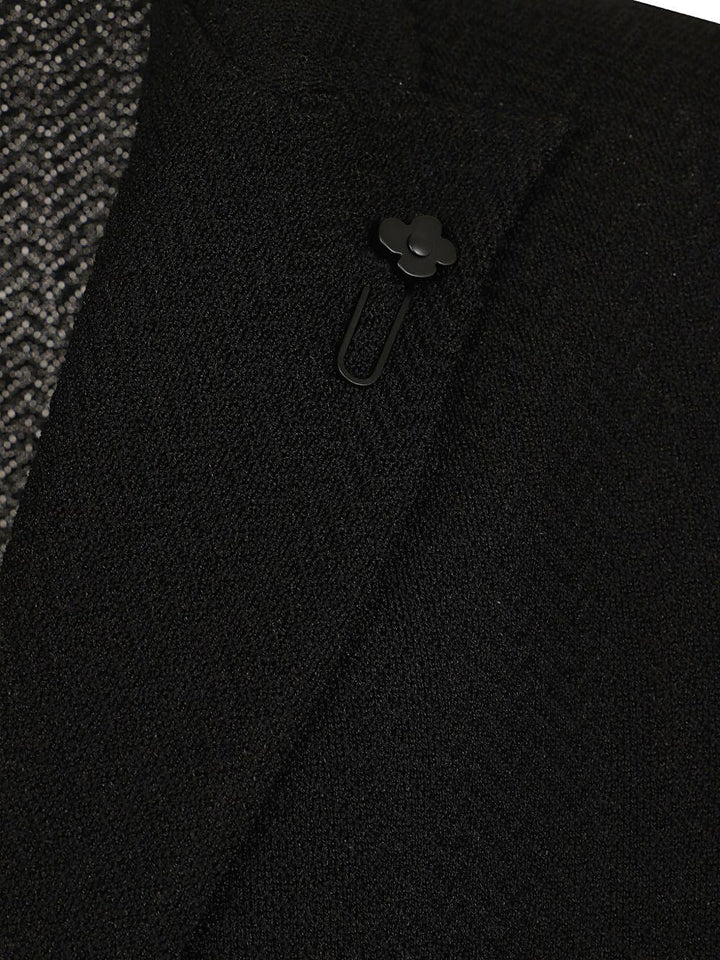 Blazer nero doppiopetto in cotone 