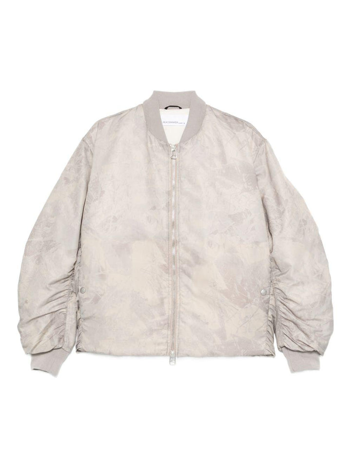 Bomber a colori neutri con zip 