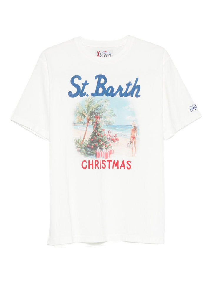 T-shirt bianca con stampa 