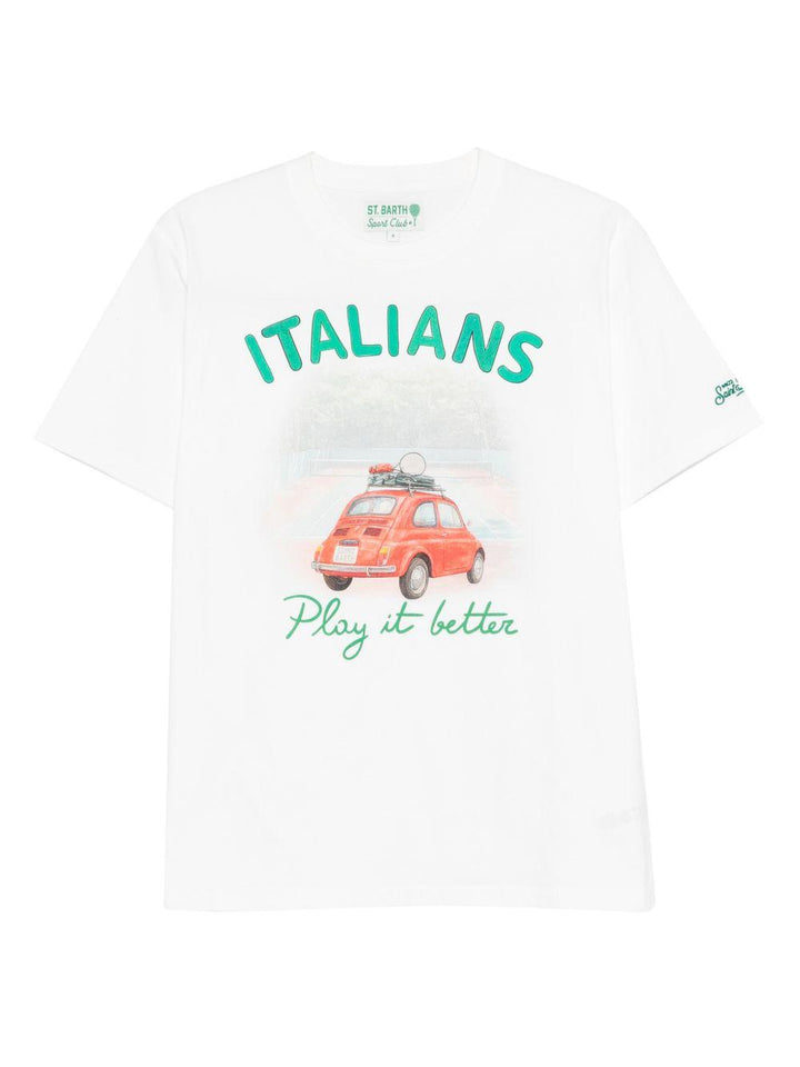 T-shirt bianca con stampa 