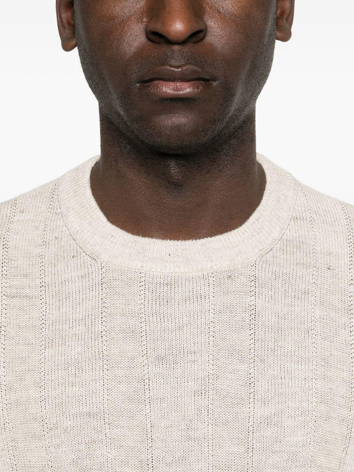 T-shirt sabbia a costine 