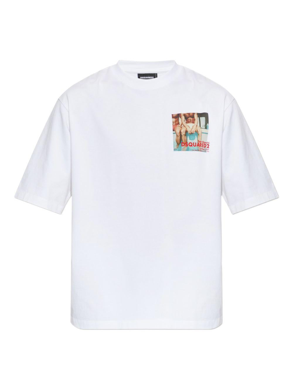 T-shirt bianca con stampa 