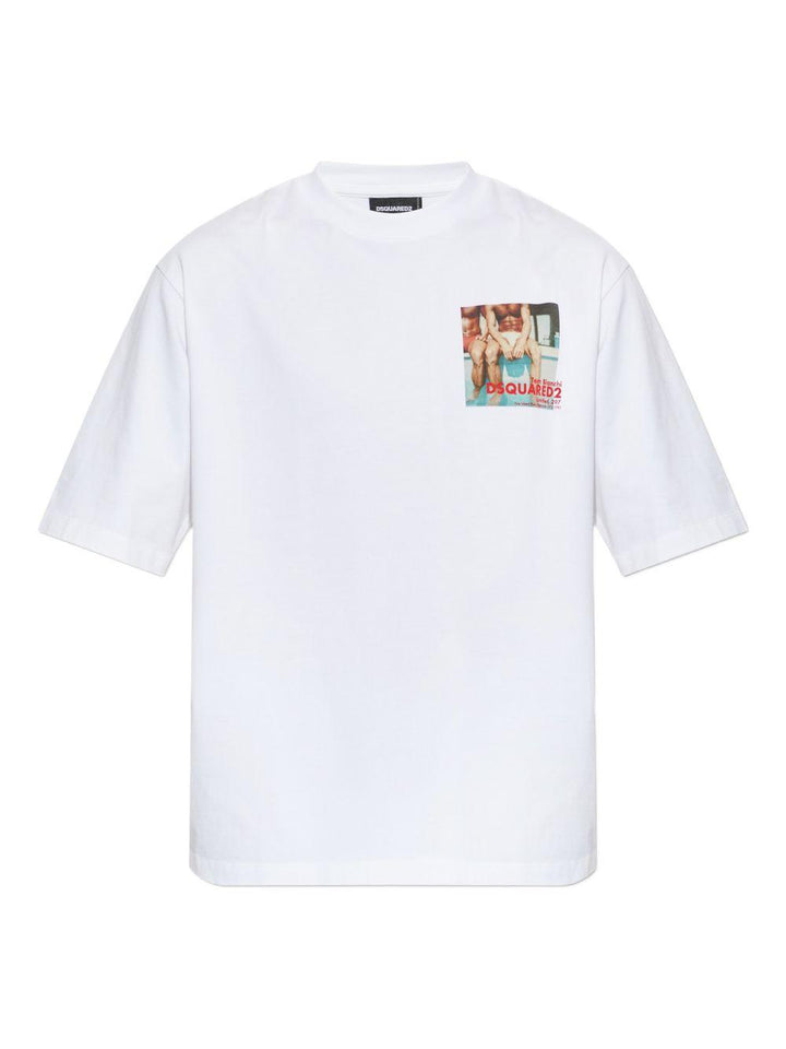 T-shirt bianca con stampa 