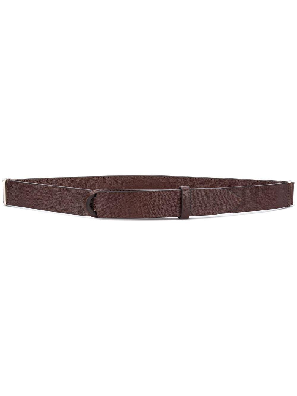 Cintura No Buckle in pelle marrone 