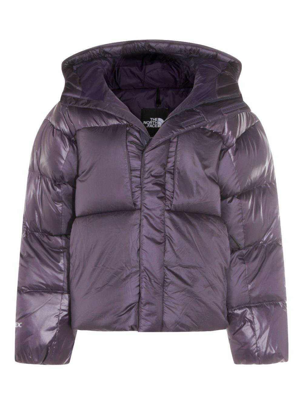 Piumino viola con logo 