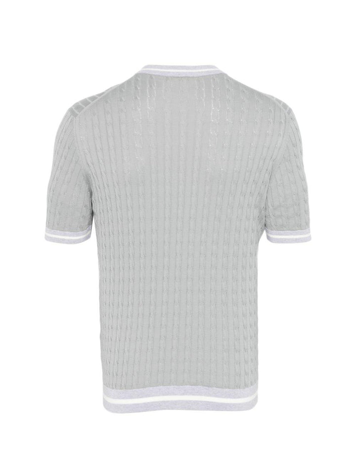 T-shirt grigio/bianco girocollo 