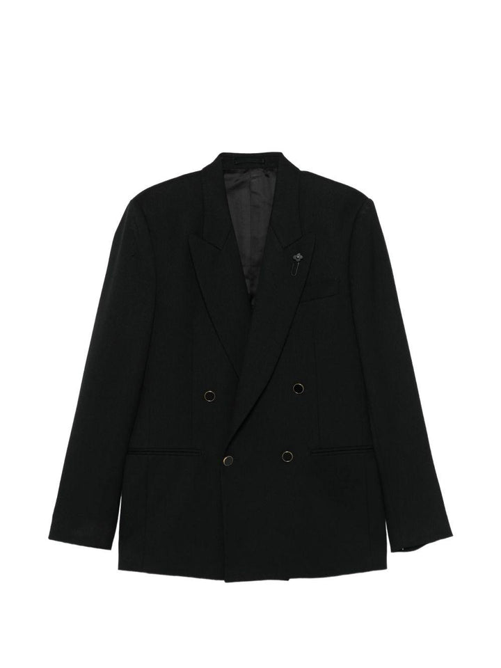 Blazer Blu Doppiopetto con rever a lancia