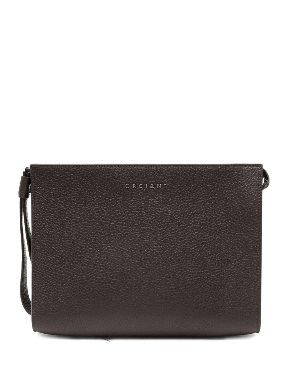 Clutch ebano in pelle 