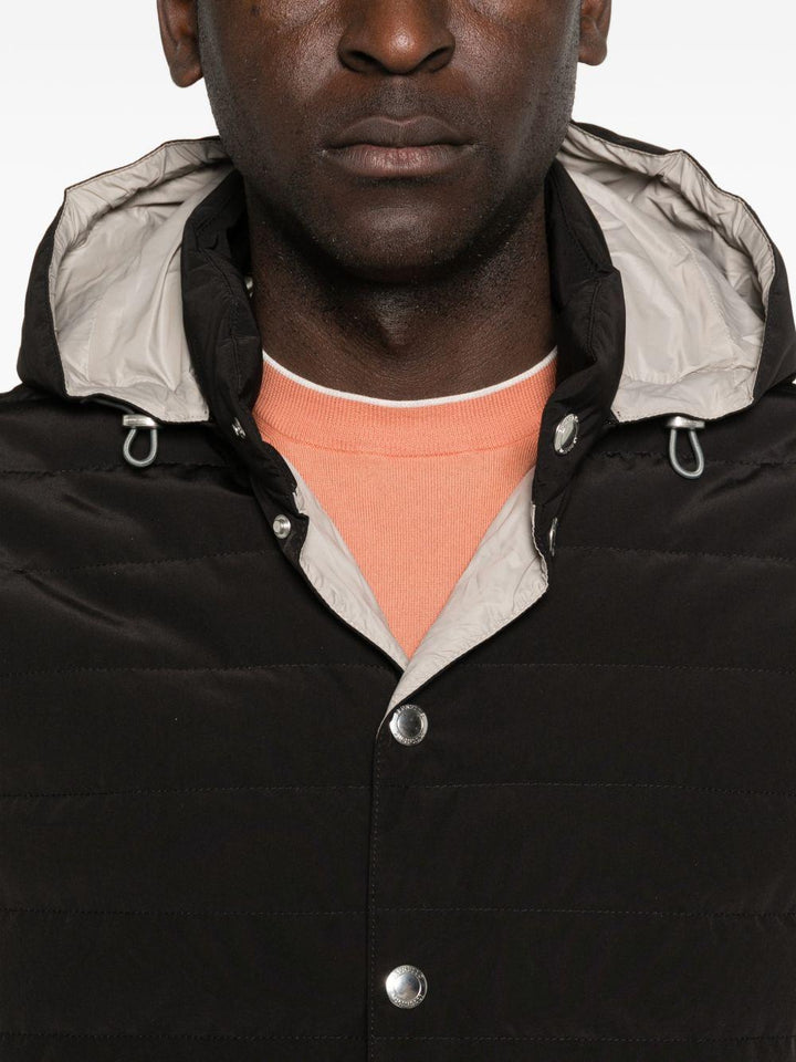 Smanicato nero/beige con cappuccio 