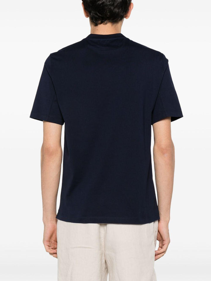 T-shirt girocollo blu con logo 