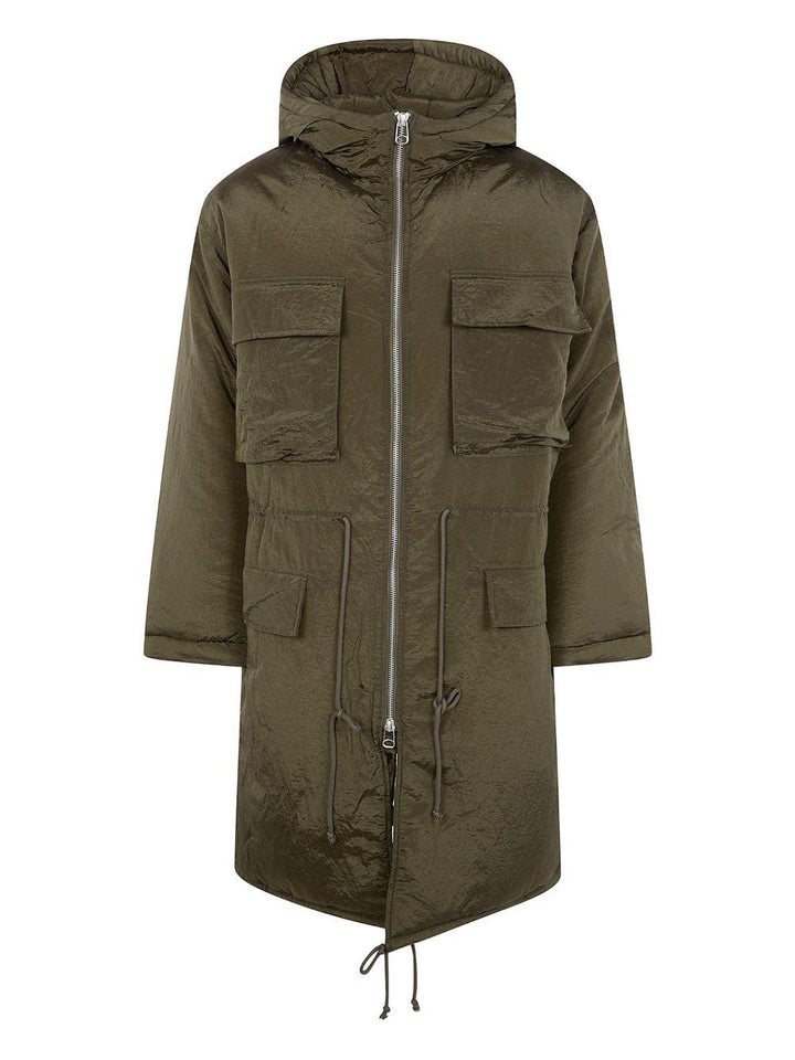 Parka verde con cappuccio