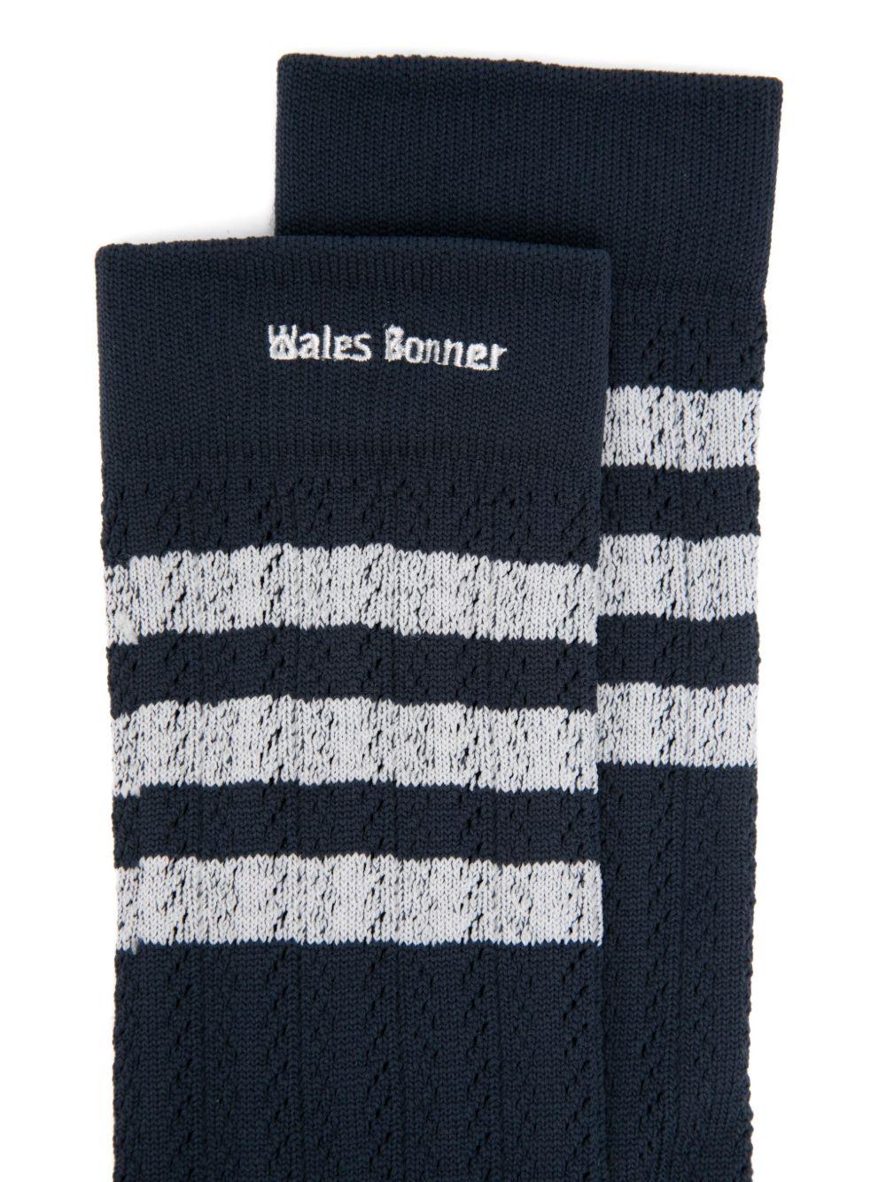 Calzini bipak bianco e blu a righe 