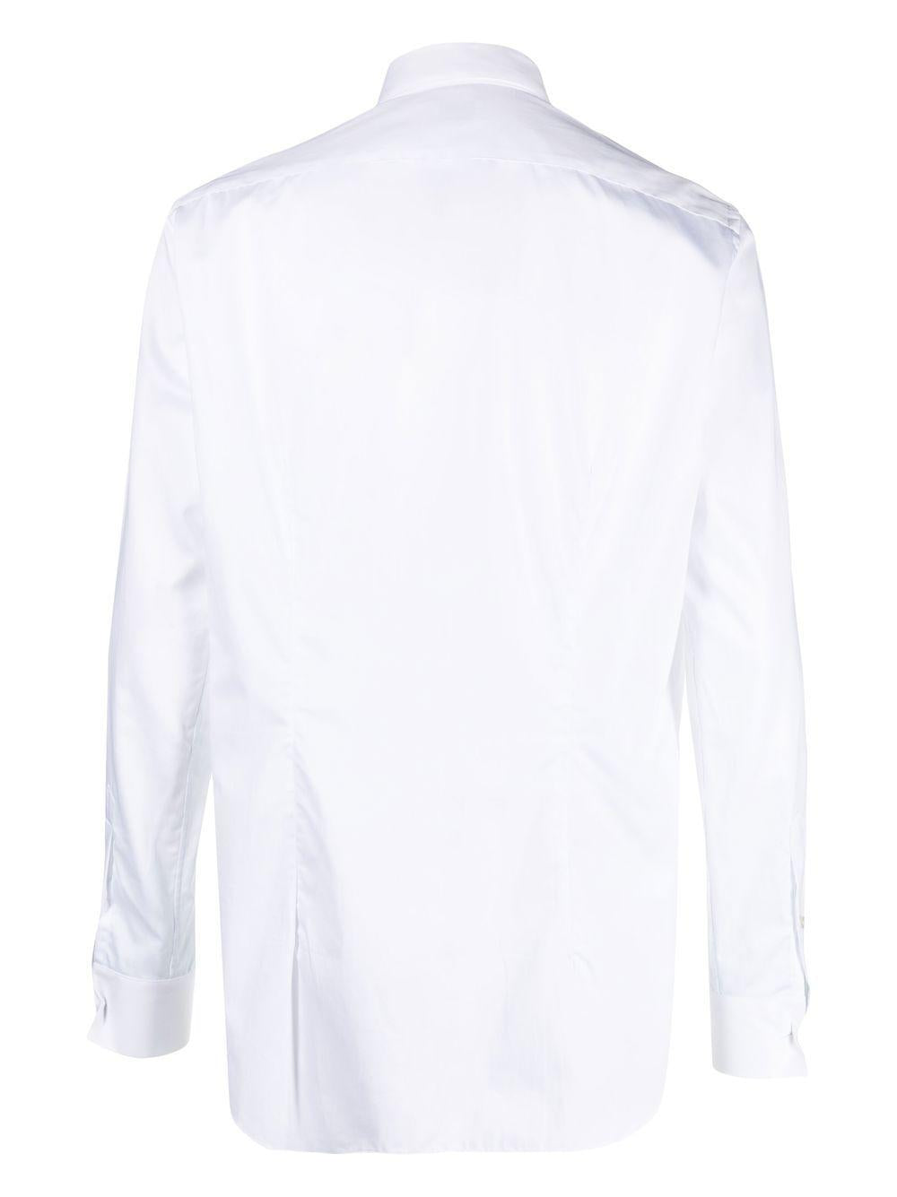 Camicia bianca a maniche lunghe in cotone 