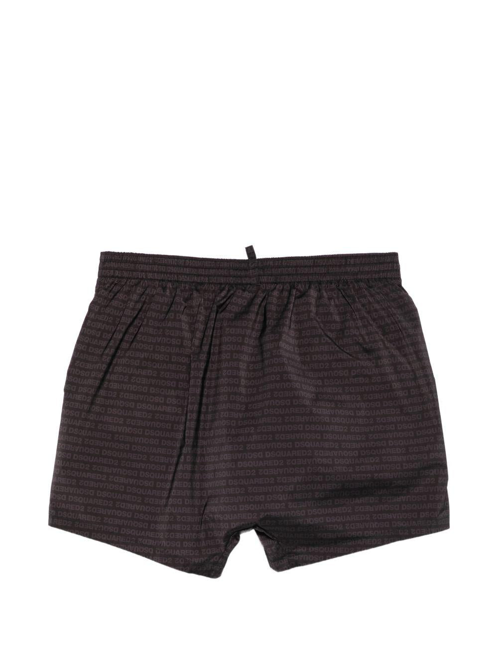 Costume da bagno nero con logo bianco 