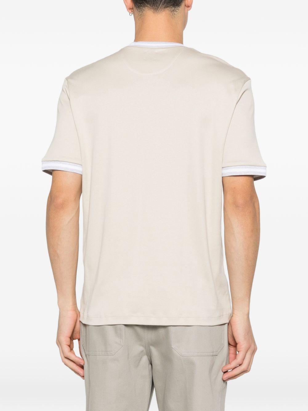 T-shirt girocollo sabbia e grigio 