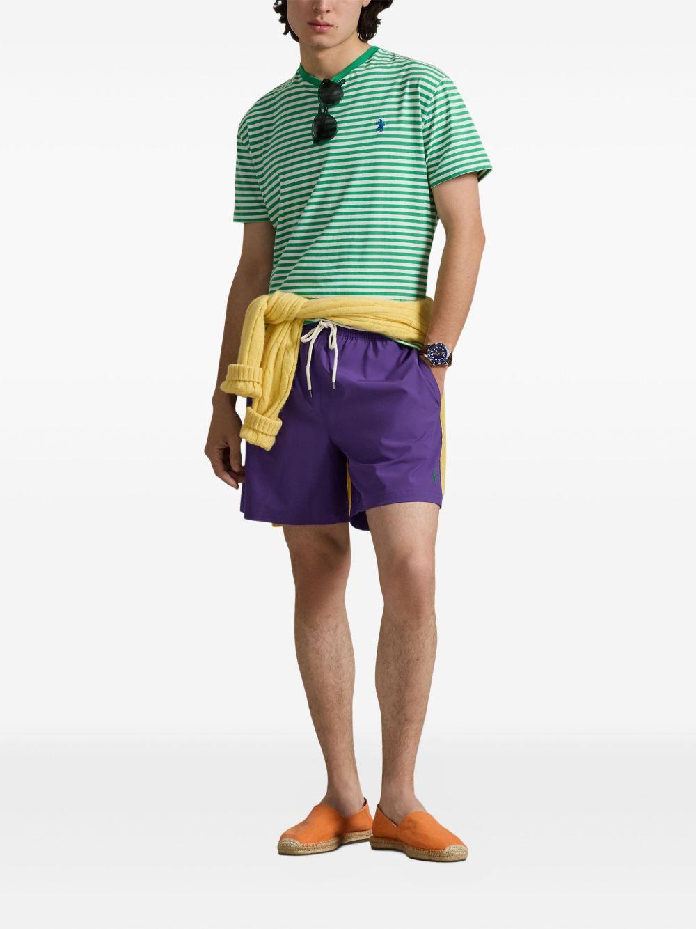Costume da bagno con motivo Polo Pony viola 