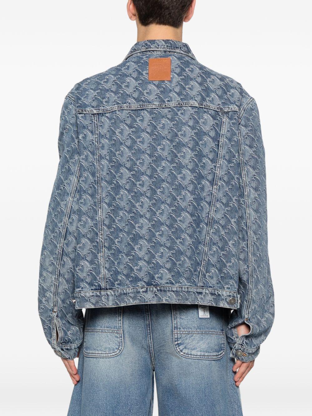 Giacca denim jacquard monogram blu 