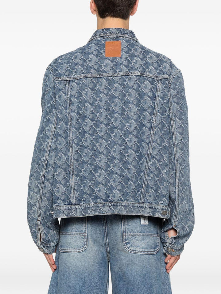 Giacca denim jacquard monogram blu 