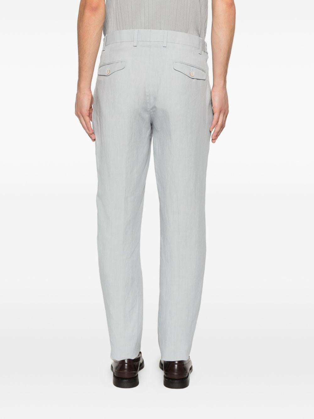 Pantaloni dritti con pinces blu denim 