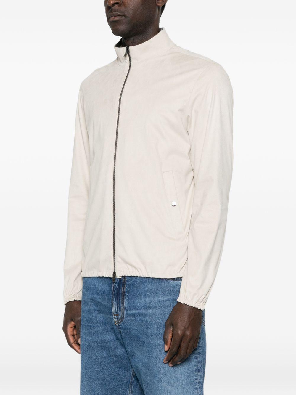 Giacca blu ghiaccio con zip 
