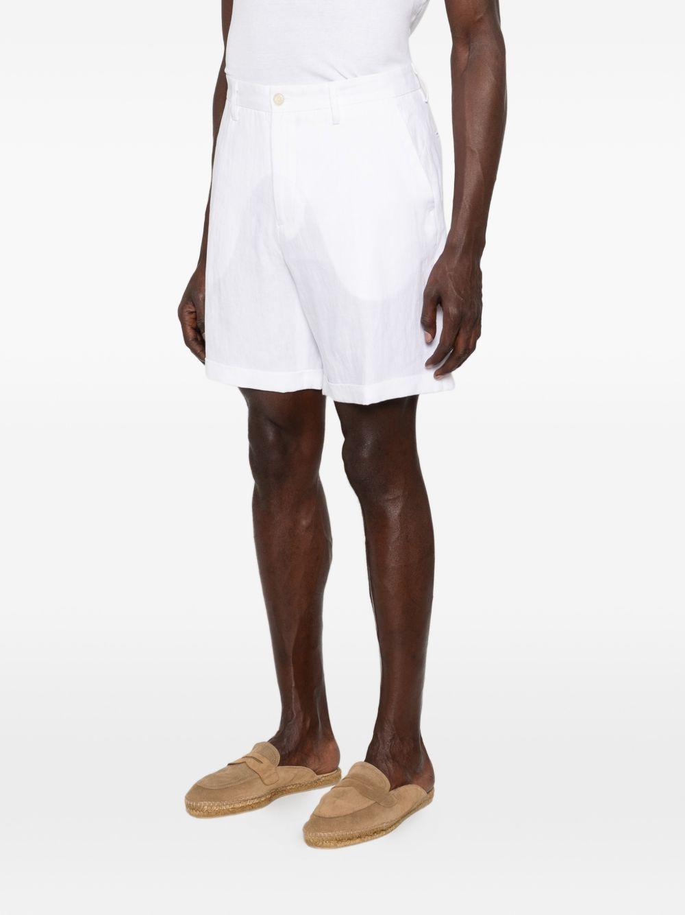 Shorts bianchi sartoriali in lino 