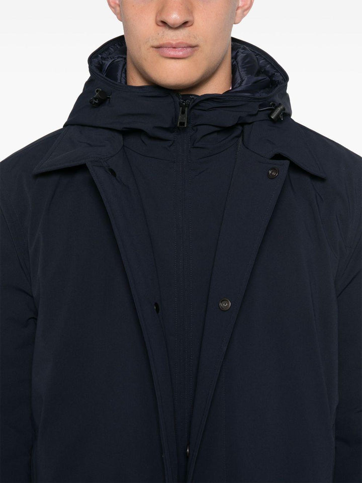 Cappotto con cappuccio blu navy 