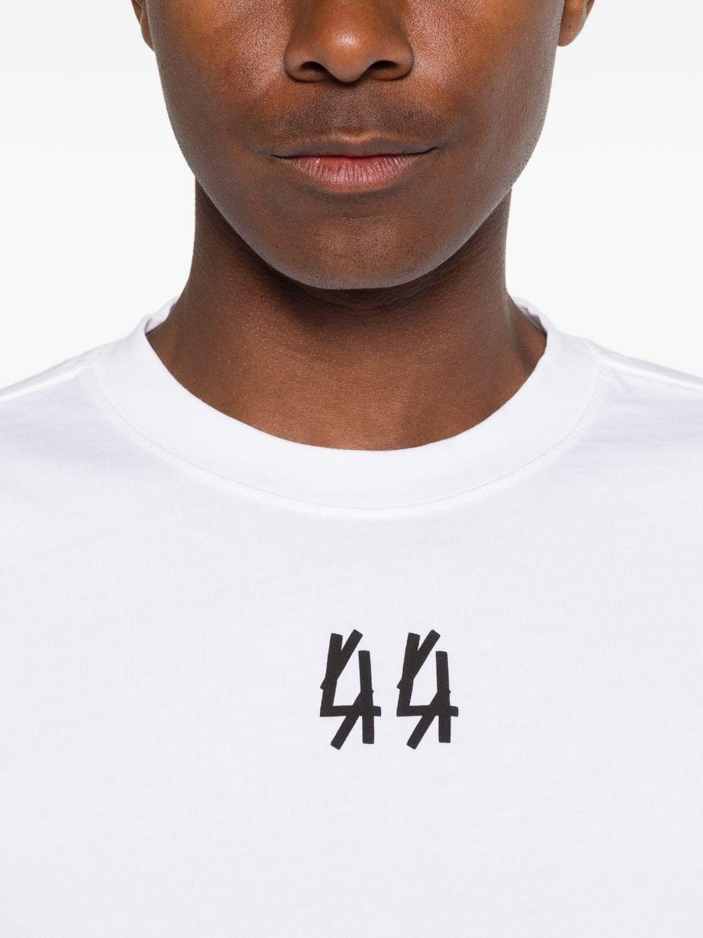 T-shirt bianca in cotone con stampa logo 
