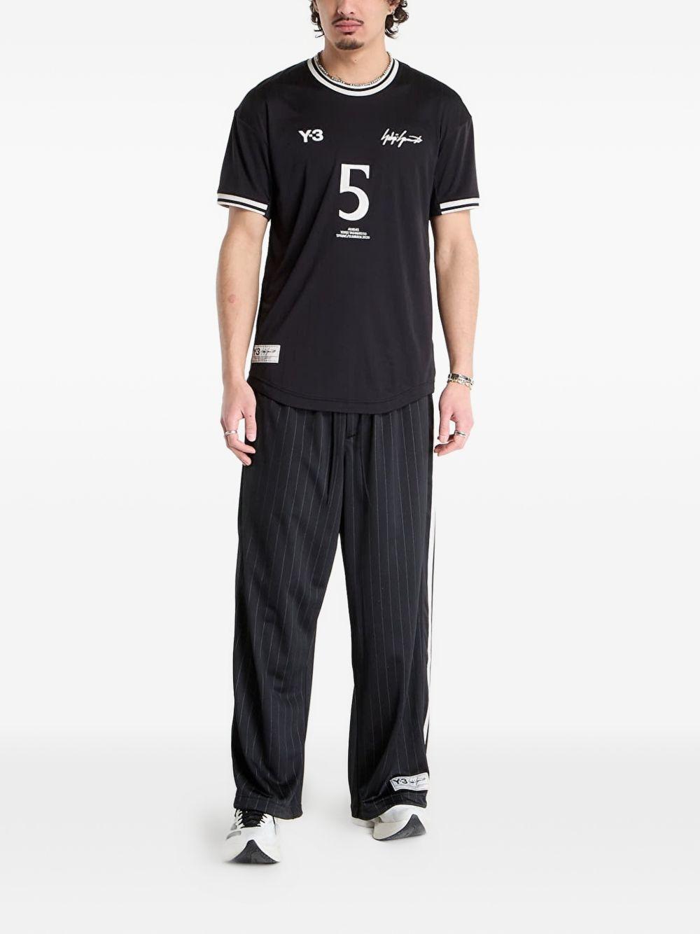 Pantaloni sportivi gessati neri 