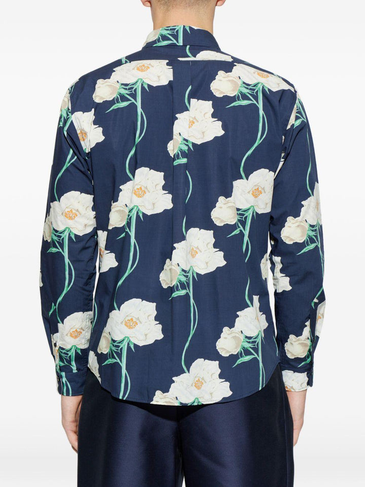 Camicia navy con stampa floreale 