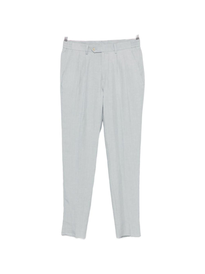 Pantaloni dritti con pinces blu denim 