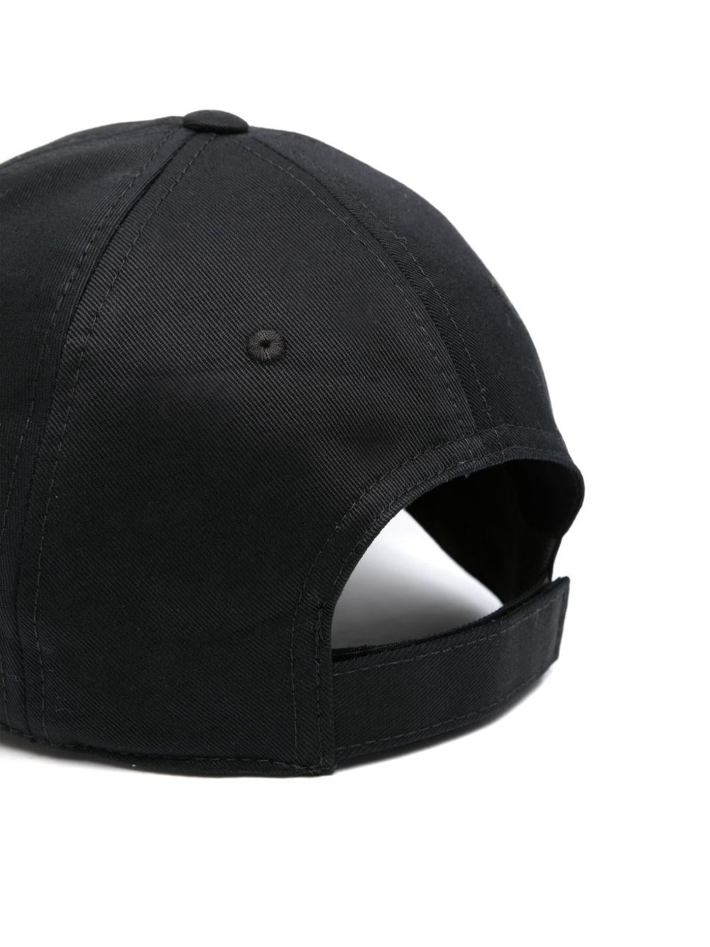 Cappello da baseball con ricamo nero 