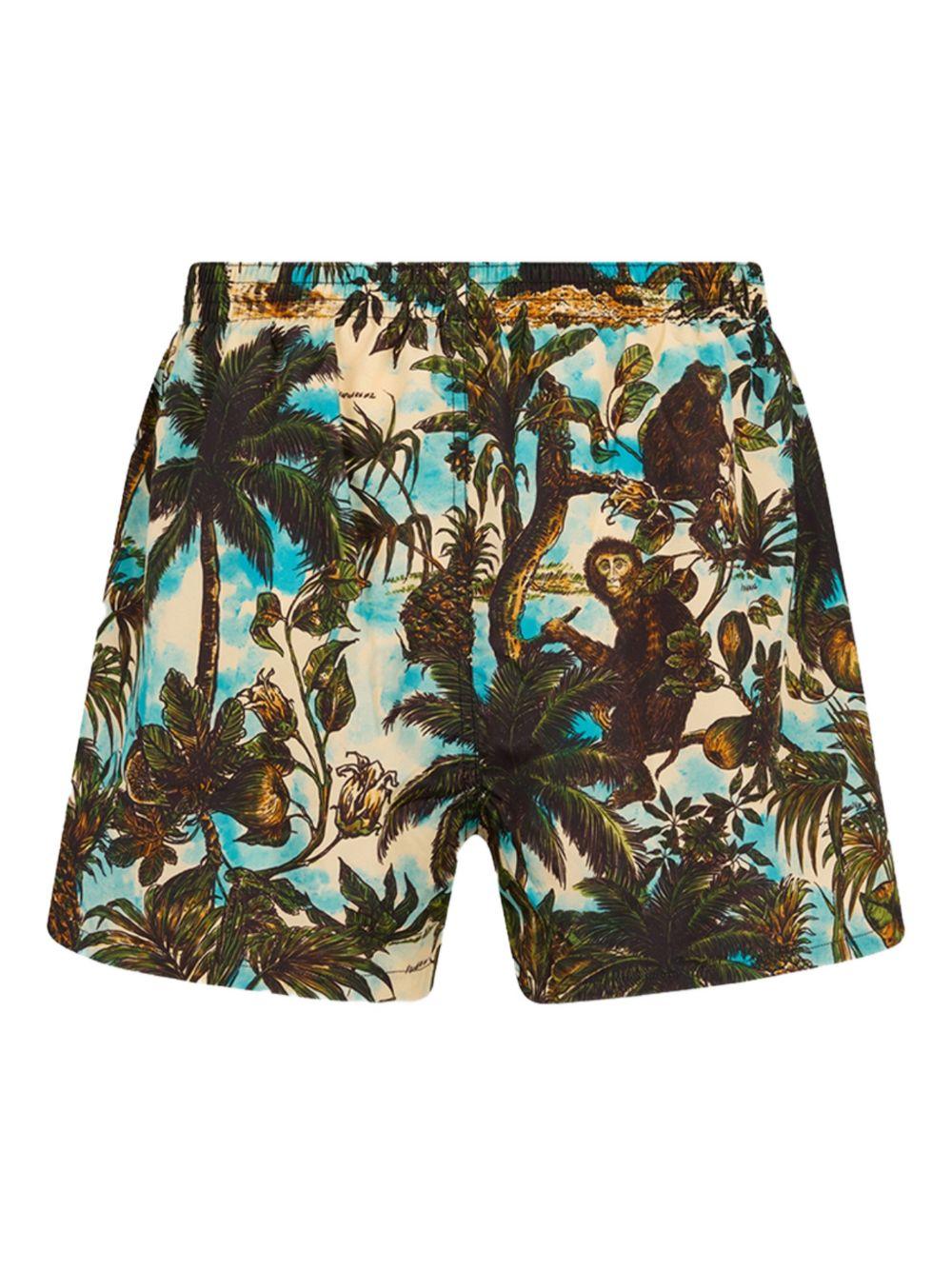 Costume da bagno militare con stampa palme 