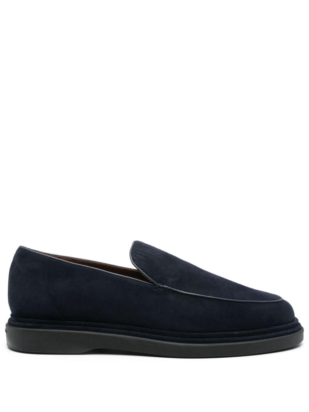 Mocassini blu notte in suede 