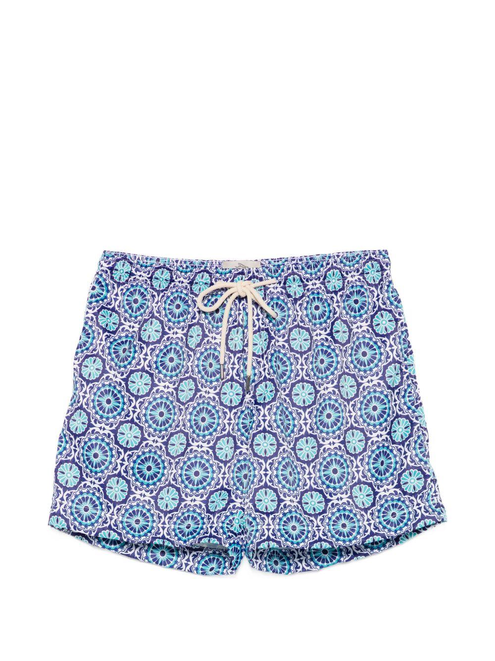 Costume da bagno blu con stampa 