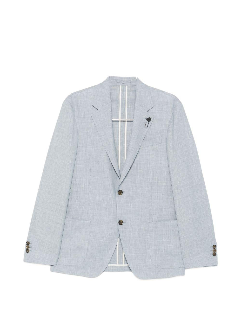 Blazer in lana azzurro polvere 