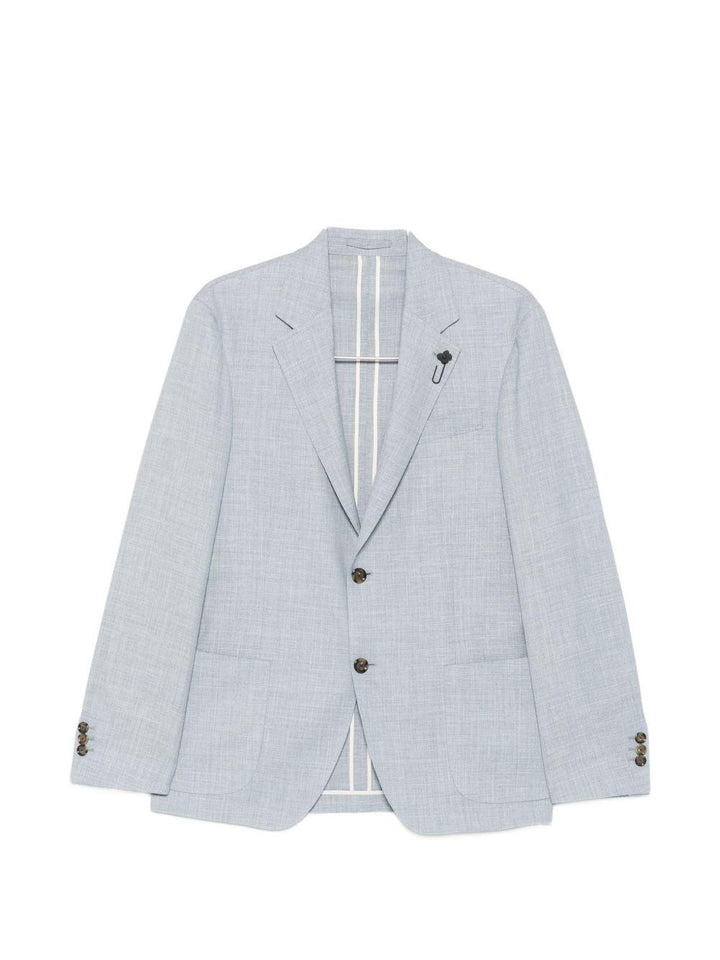 Blazer in lana azzurro polvere 