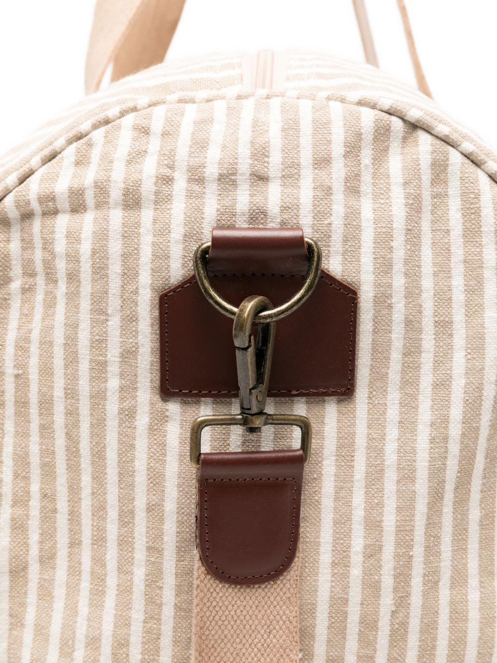 Borsone bianco/beige con logo ricamato 