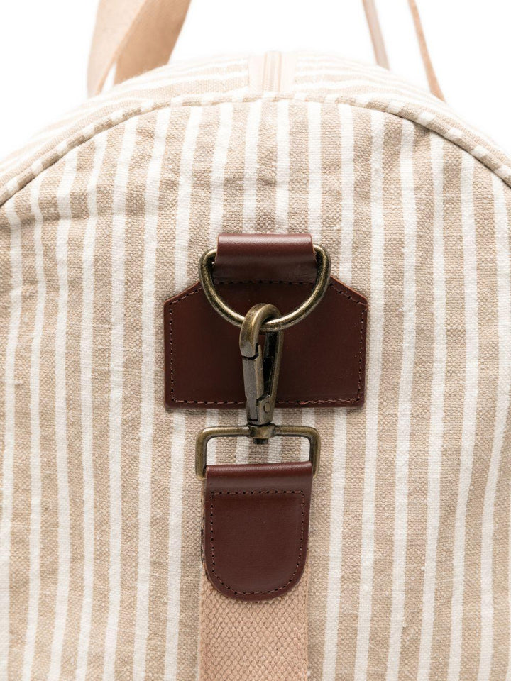 Borsone bianco/beige con logo ricamato 