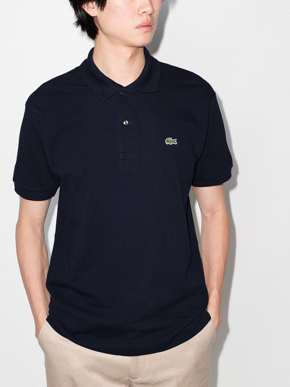Polo blu navy con applicazione coccodrillo 