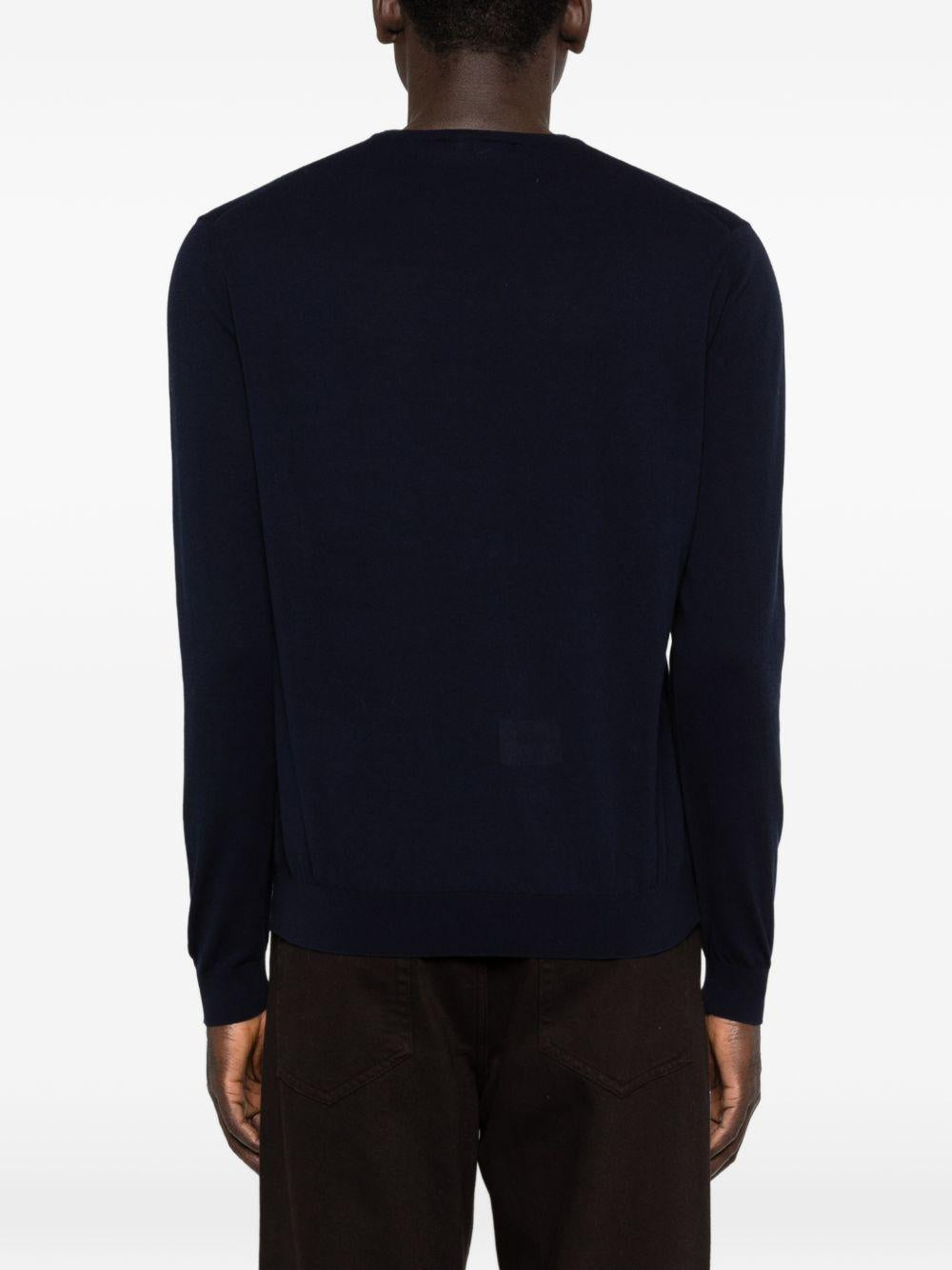 Maglione blu girocollo 