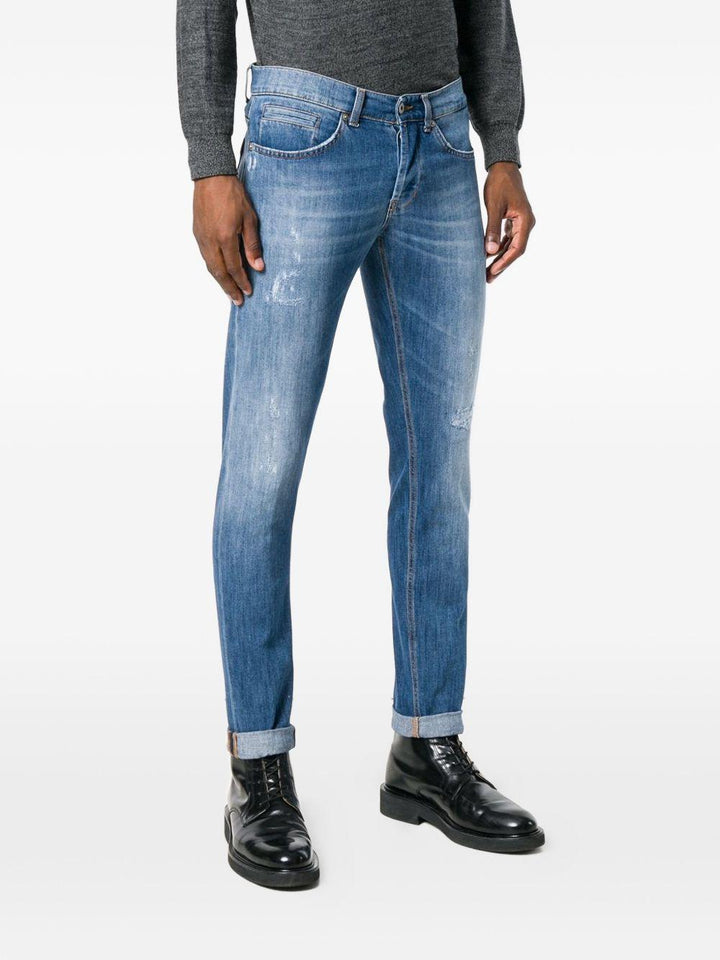 Jeans blu effetto schiarito 