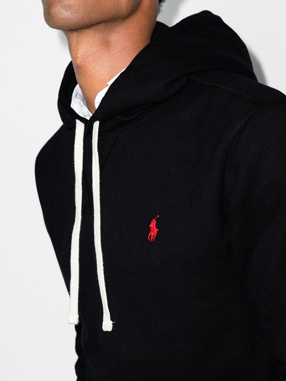 Hoodie nera con logo ricamato 