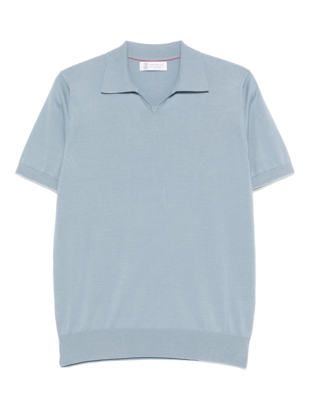 Polo a maniche corte azzurro polvere 