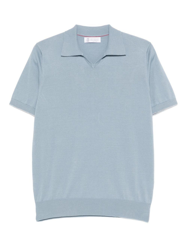 Polo a maniche corte azzurro polvere 