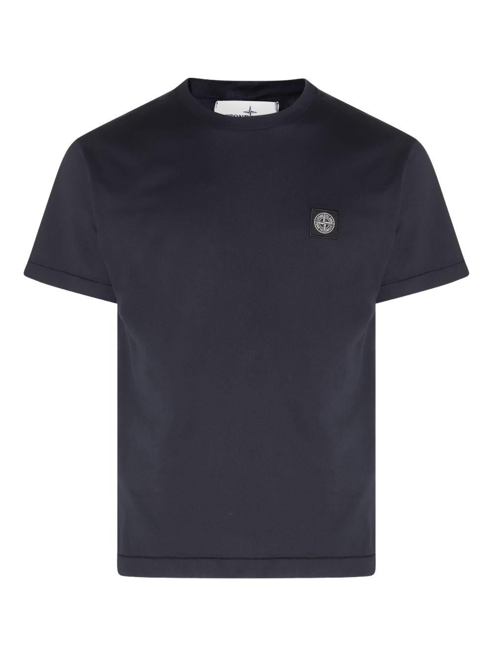 T-shirt blu navy con applicazione logo 