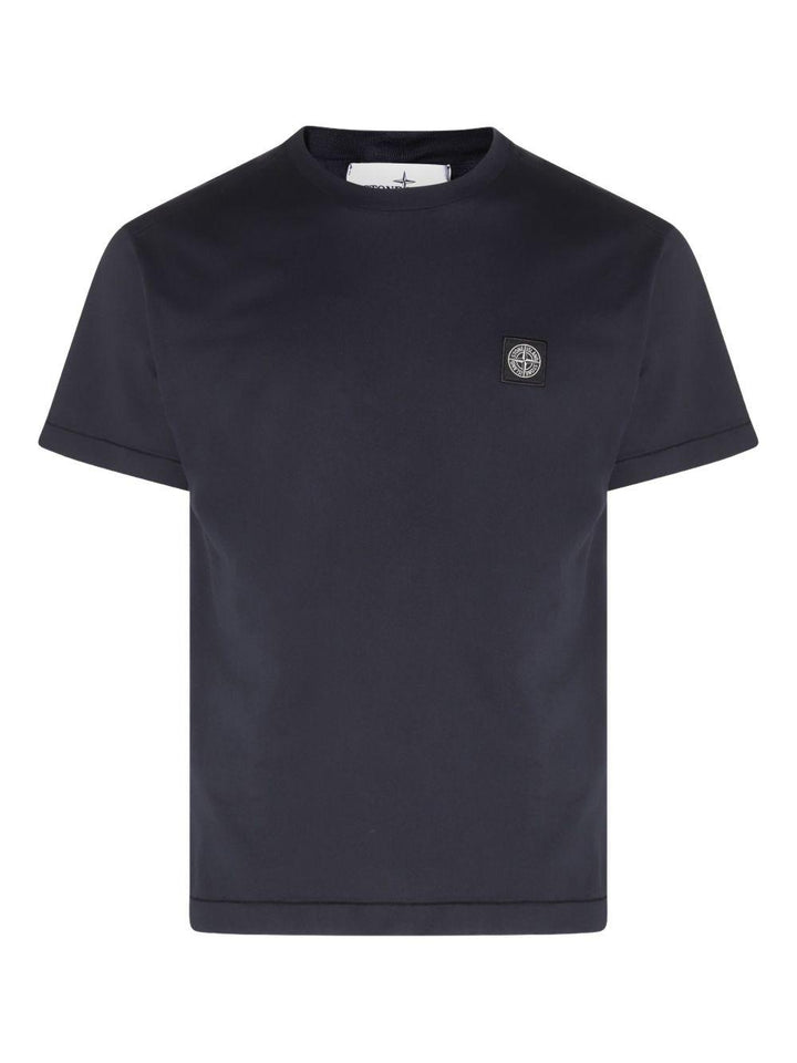 T-shirt blu navy con applicazione logo 
