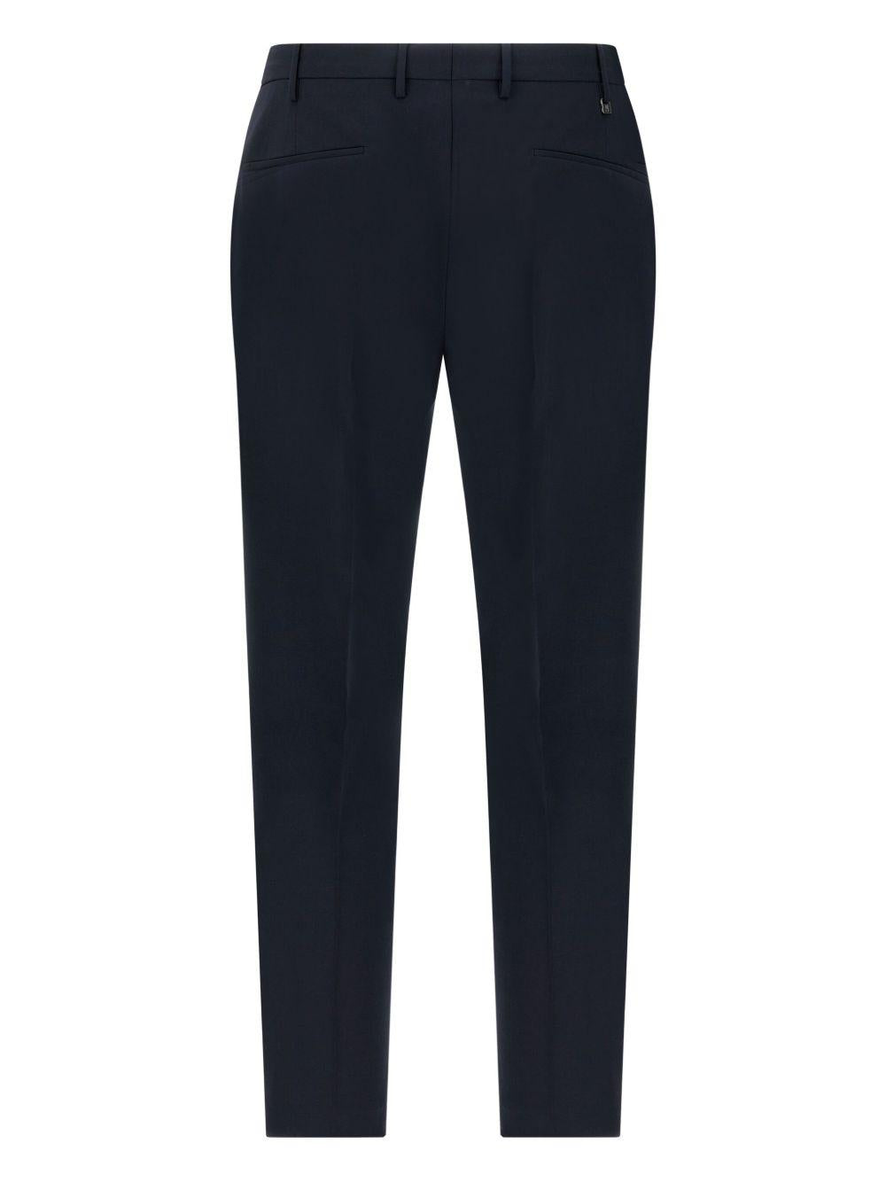 Pantaloni dritti blu in lana 