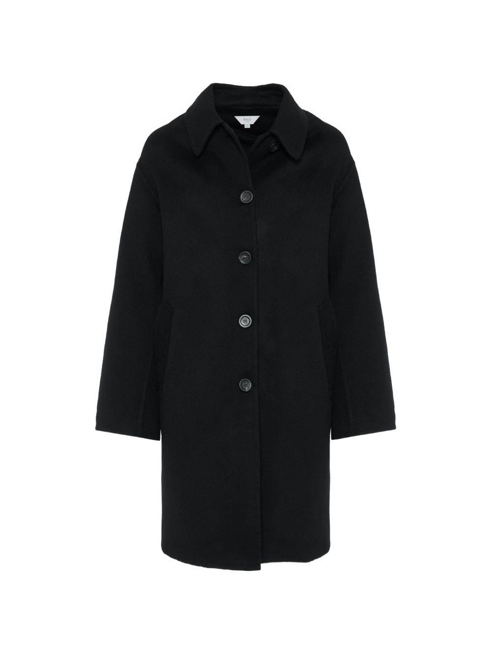 Cappotto nero con bottoni